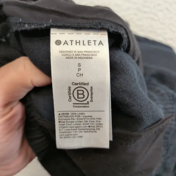 Athleta Cabo Linen Jogger Pants Black Small 658556-01 Drawstring Relaxed Casual - Image 4