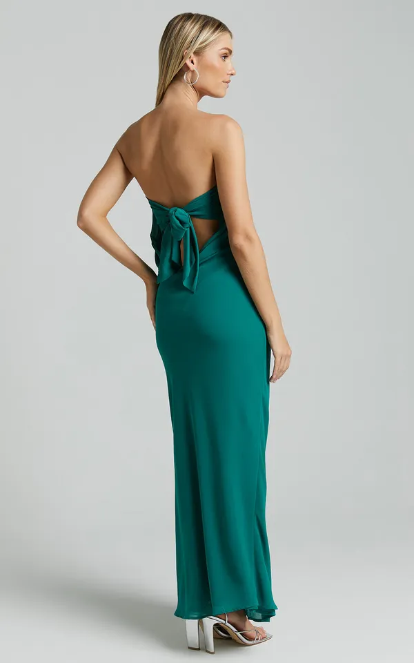 New Showpo Laurelle Maxi Dress Strapless Tie Back Cowl Slip Size Medium MSRP $99 - Image 5