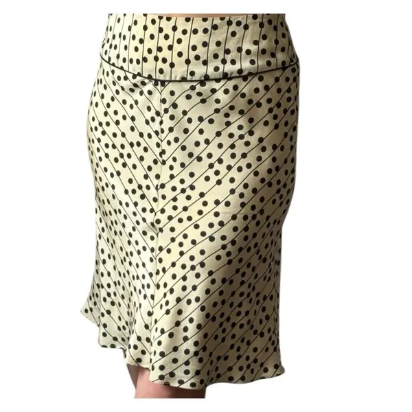 ✨Studio M 100% Silk Cream/Black Sz Medium Skirt✨ - Image 2