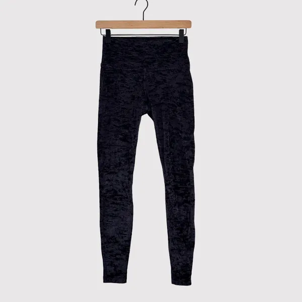 Lululemon Womens Leggings Black Velvet Wunder Lounge High Rise Tight 28" Size 6 - Image 2