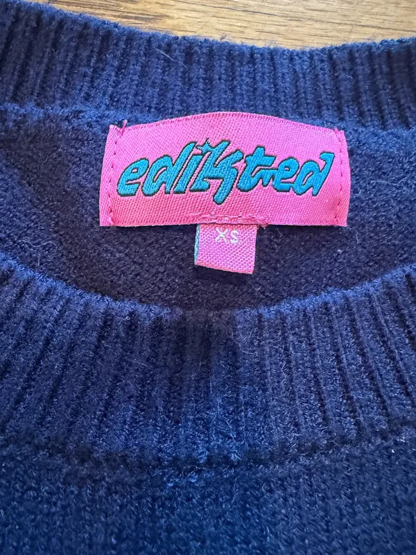 Edikted 76 Sweater  Navy White - Image 3