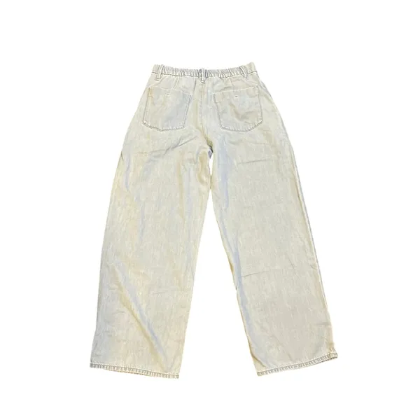 Uniqlo Drapey Denim Pleated Relaxed Wide Leg Denim Pants SZ 5 Streetwear Y2K - Image 2