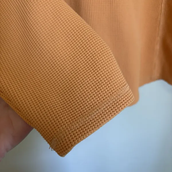 Duluth Womens Thermal Hoodie Large Solid‎ Orange Long Sleeve - Image 7