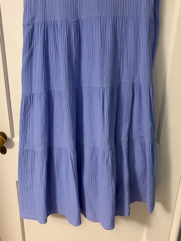 Pistache made in Italy gauzy cotton tiered midi dress NWT size medium purple - Image 5