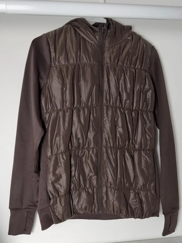 Avia Chocolate Brown Quilted Hooded Puffer Jacket - Image 3