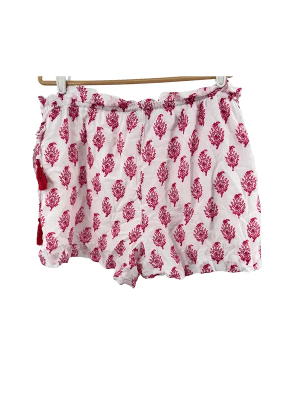 Roller Rabbit x Target side tie beach pull on White Fuchsia Floral Print shorts - Image 2