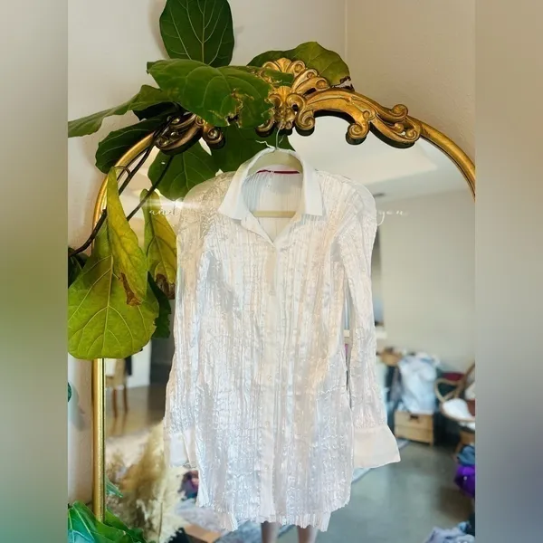 Free people Lydia white pleated top Nwot Xs - Image 2