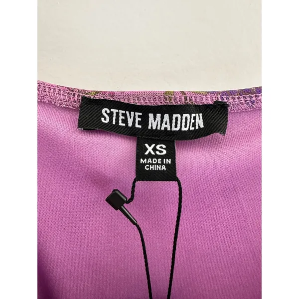 Steve Madden Aida Purple Floral Ruffle High Low Midi Dress XS NWT Wedding Guest - Image 5