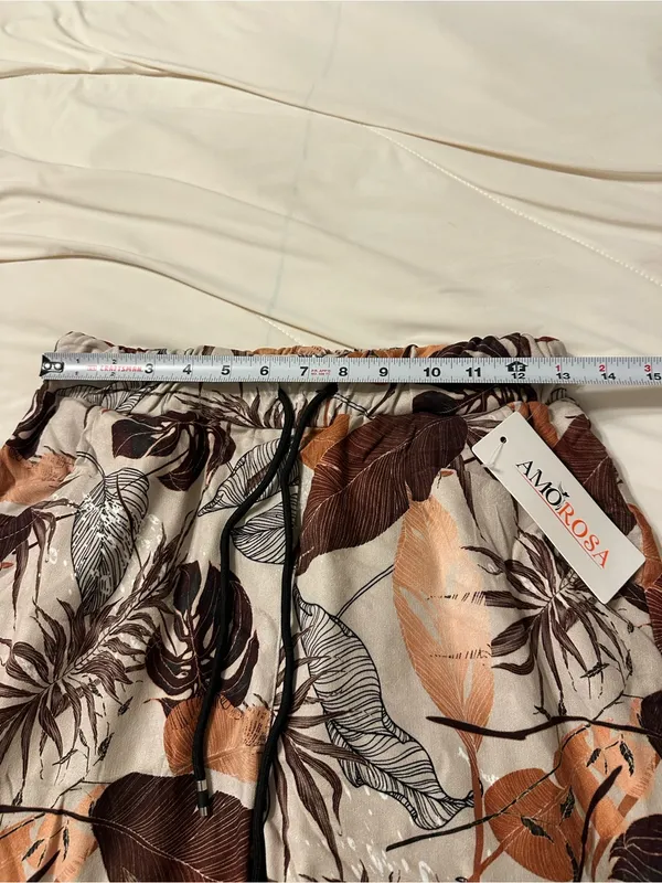 Amorosa Leaf Fauna Faux Suede Pants - Brown Tones - NWT - Size S-L (estimated) - Image 11