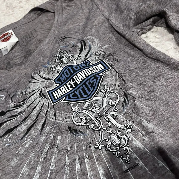 Harley Davidson Shirt Women XL Gray Graphic Biker Motorcycle Pittsburgh, PA - Image 2