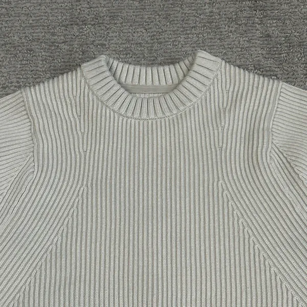 Lululemon Ribbed Sweater Womens Large Ivory Beige Cotton Blend Jumper Stretch - Image 4