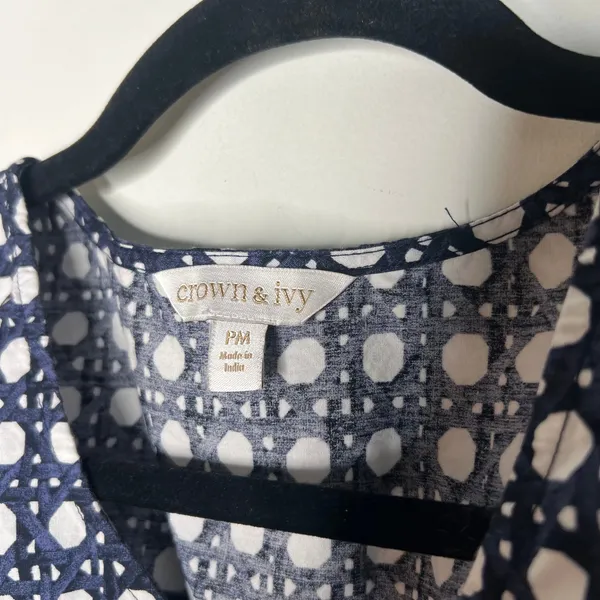 Crown & Ivy Printed Midi Dress Size Petite Medium - Image 4