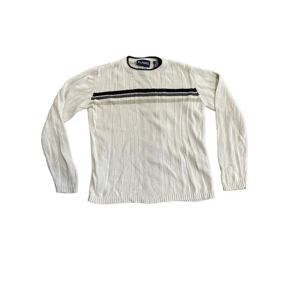 ‎PLANKS cream vintage sweater with stripe XL - Image 6