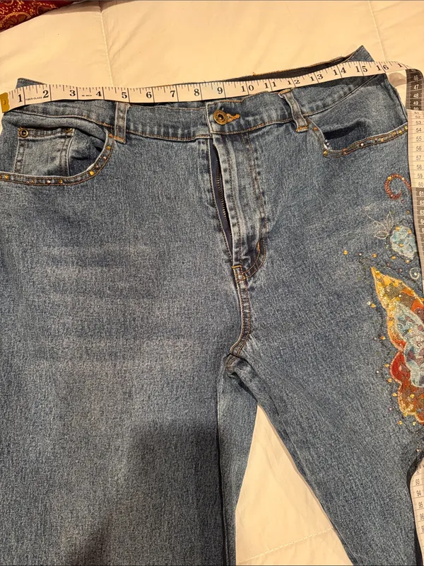 Vintage DG by Dianne Gilman butterfly jeans, size 14 - Image 4