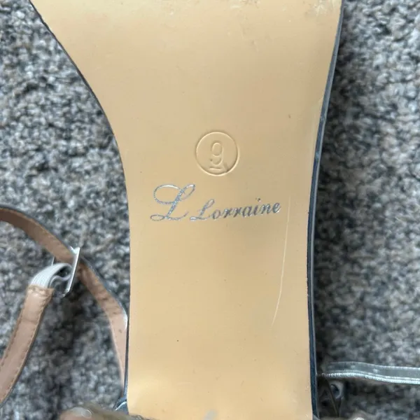 LLorraine Glamorous Silver Block Heel Sandals - Image 3
