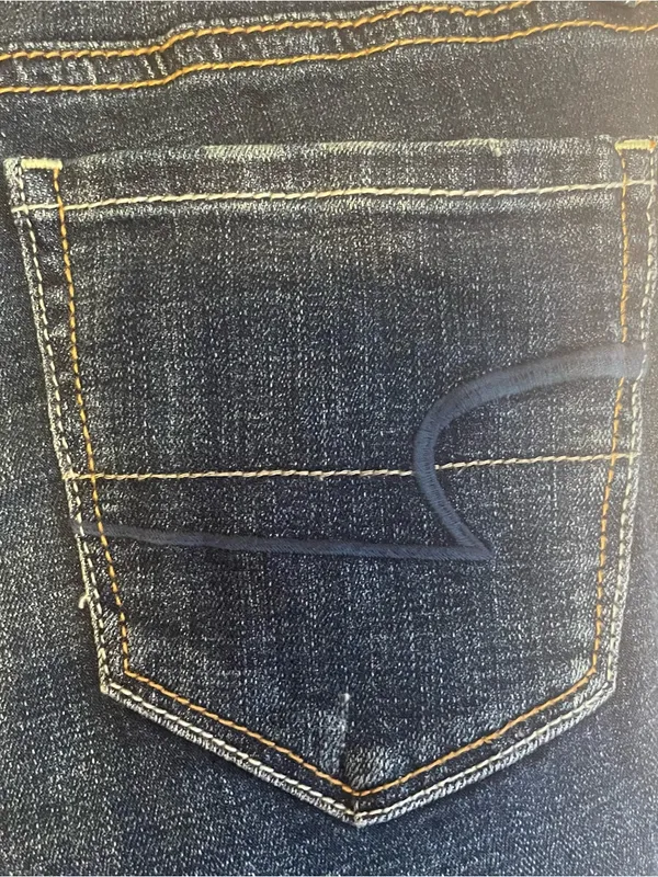 American Eagle Jeans Women’s 2 Skinny Stretch Dark Blue Wash Low Rise - Image 4