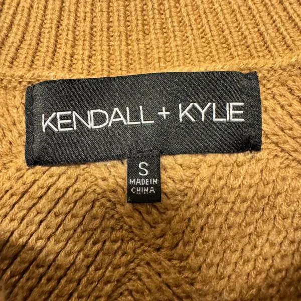 1940 | Kendall + Kylie Diamond Textured Knit Pullover‎ Sweater Tan Womens S - Image 6