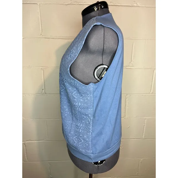 vest jersey textured blue 1980s - Image 14