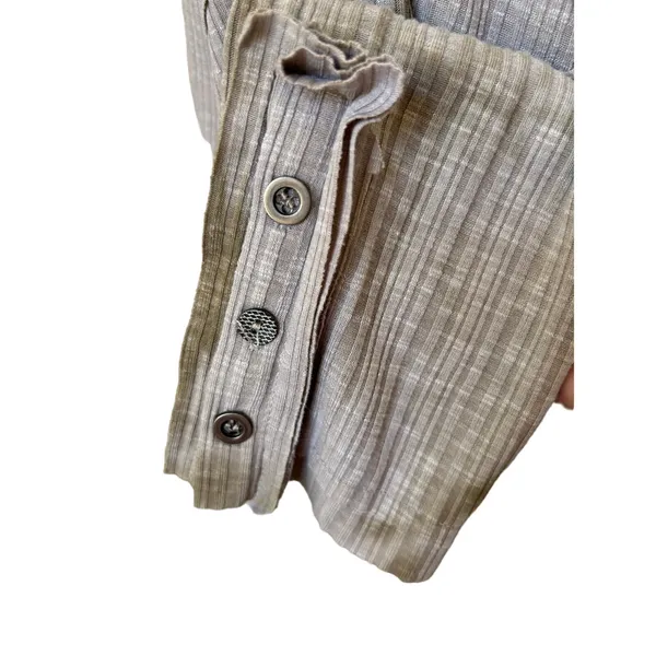 POL Oversized Henley Long Sleeve Ribbed Knit Top Tan Tie Dyed size M Comfy Boho - Image 8