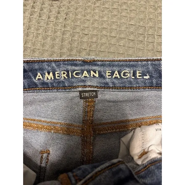 American Eagle Jeans Women 00 Mom Jean Hi-Rise Distressed Whiskered Denim Pants - Image 6