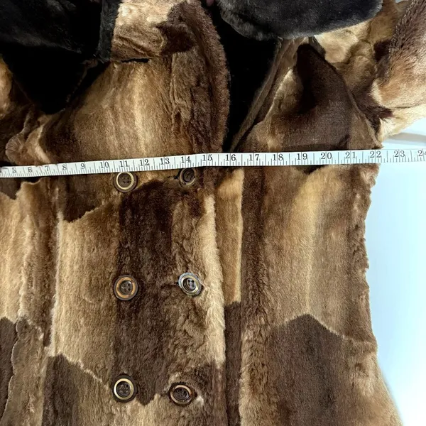Vintage Faux Fur Coat Brown Size L - Image 11
