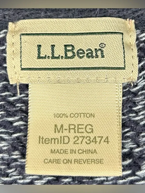 L.L. Bean Women’s Size M Heavy Knit Tunic Top Split Neck Sweater Blue Pullover - Image 2