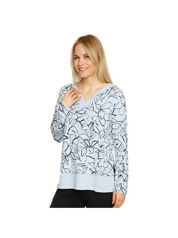 Cuddl Duds Ultra Soft Comfort Hooded Tunic Sweatshirt with Rib Trim - Image 2