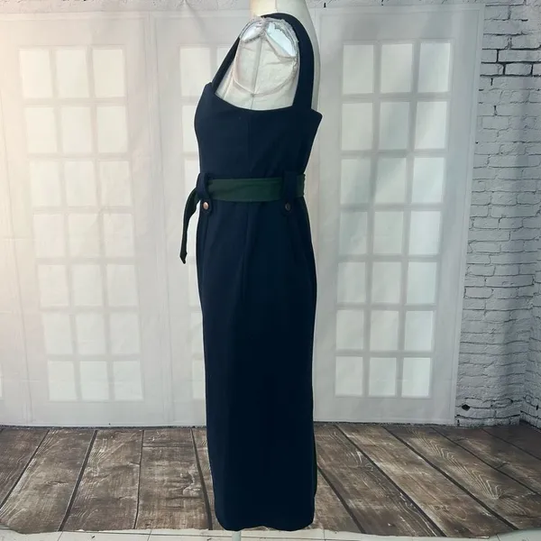 🔥5/$25 sale🔥 Green and Blue colorblock Sleeveless Midi Zip Up Dress Size Small - Image 4