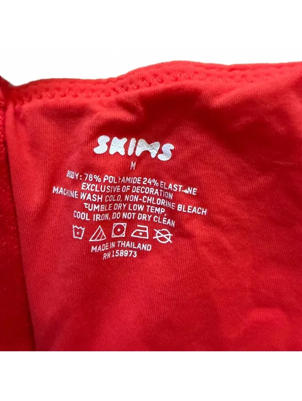 SKIMS Fits Everybody Strappy Back Cami Tank Top Cropped Poppy Neon Orange Medium - Image 6