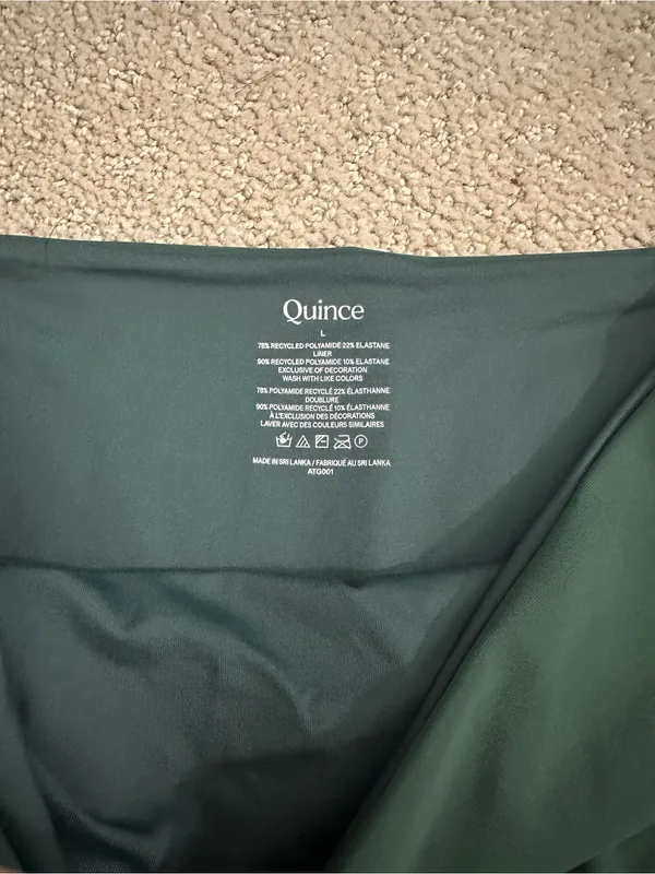 NWT Quince Italian high waist bikini bottoms palm large - Image 3