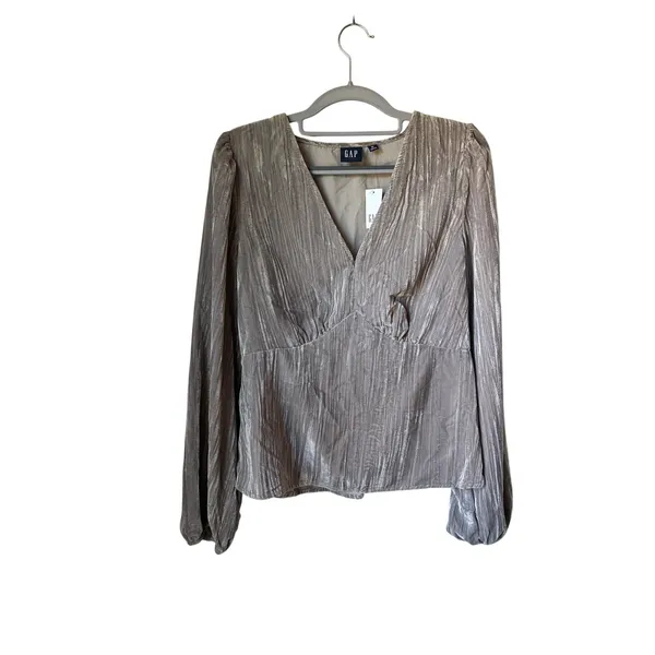 NWT Gap Velvet Balloon Sleeve Top - Medium - Image 3
