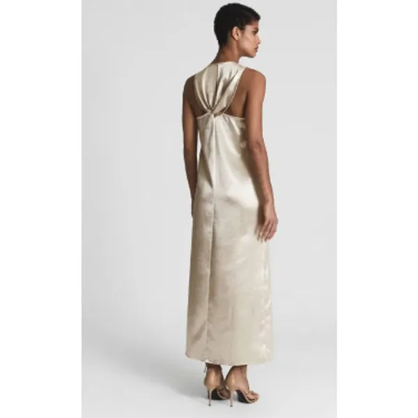 REISS Lottie Metallic Maxi Dress Size 6 New with‎ Tags - Image 4