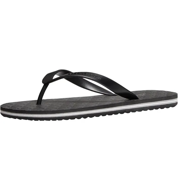 NWT Michael Kors MK Logo Flip Flop Sandals Black Grey Monogram Thong Slides‎ - Image 3