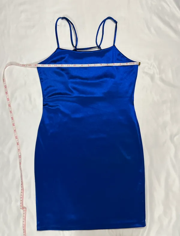 haley & june NWT Midnight ScoopBack Bodycon Mini Dress - Metallic Royal Blue - M - Image 12