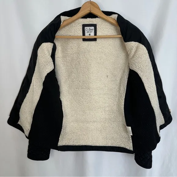 Ci Sono Quilted Puffer Jacket Womens Large Preppy Winter Elbow‎ Patches Zip Up - Image 14