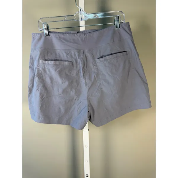 Athleta‎ Trekkie North Hiking Shorts Gray Ripstop Zip Pocket Size 14 - Image 5