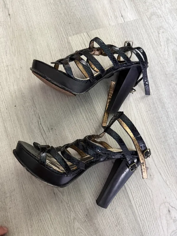 Sam Edelman Black Strappy High Heel Sandals Size 8.5 - Image 7