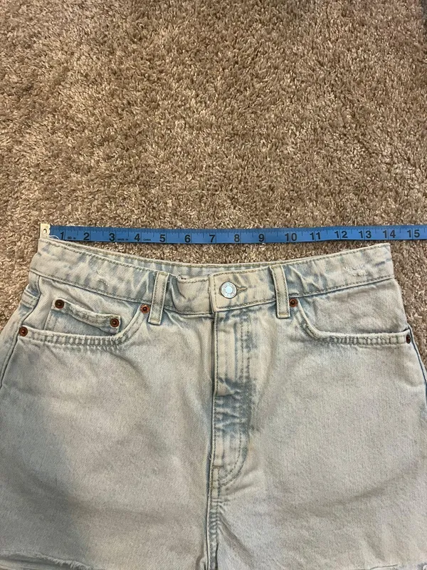 high waist Denim cut off jeans shorts - Image 6