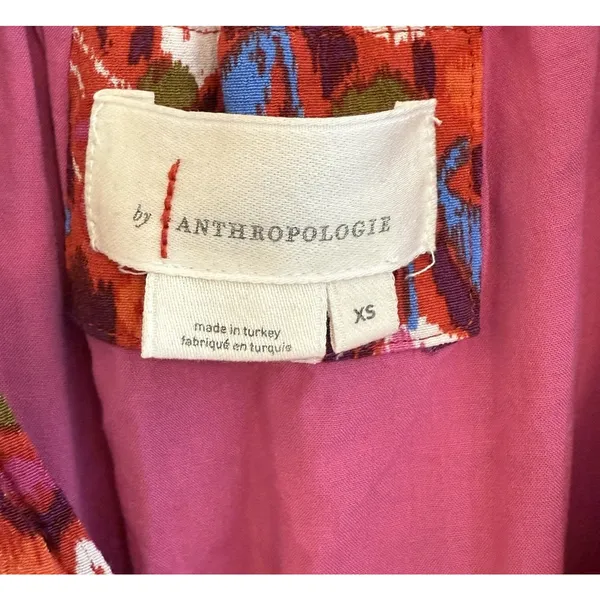 Anthropologie Robin Mini Dress XS‎ Red Pink Babydoll Floral Ruffled Tiered Fairy - Image 6