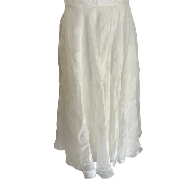 Lulu’s Sweet Definition White Burnout Ruffle One Shoulder Midi Dress Bridal - Image 4