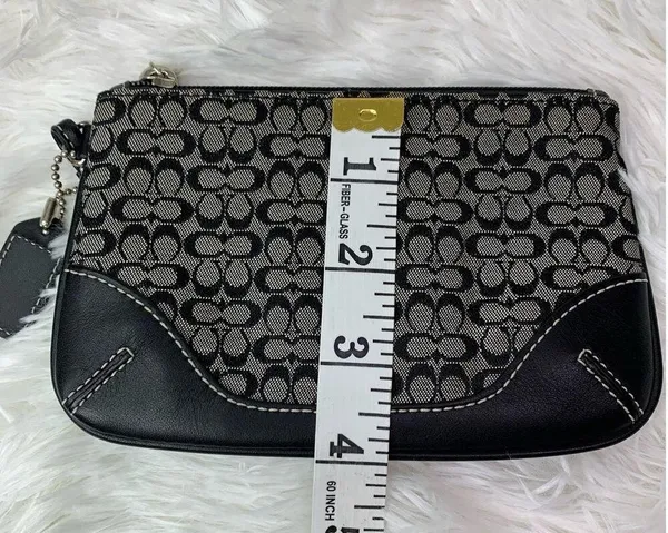 COACH Black Signature Canvas Wristlet - Image 6