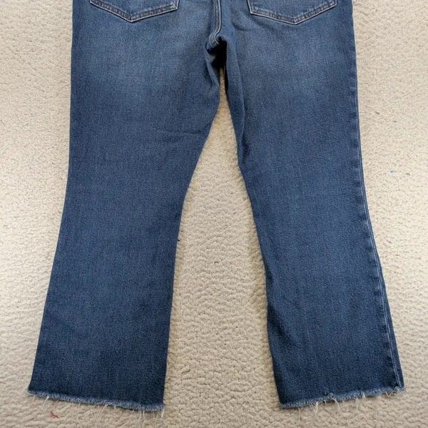 J.Crew Demi Boot‎ Crop Jeans Womens 30 Medium Wash Blue Raw Hem BA628 Stretch - Image 9
