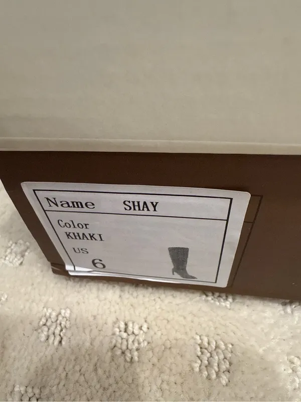 Oasis Society Shay Khaki Knee High Stiletto Boots Pointed Toe Size 6 NIB - Image 3