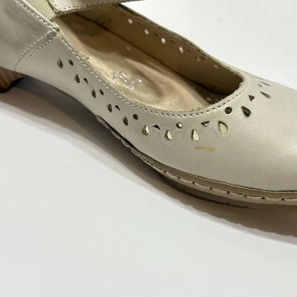 Remonte Mary Jane Comfort Pumps Beige Leather Women’s Size 38(7.5) - Image 9