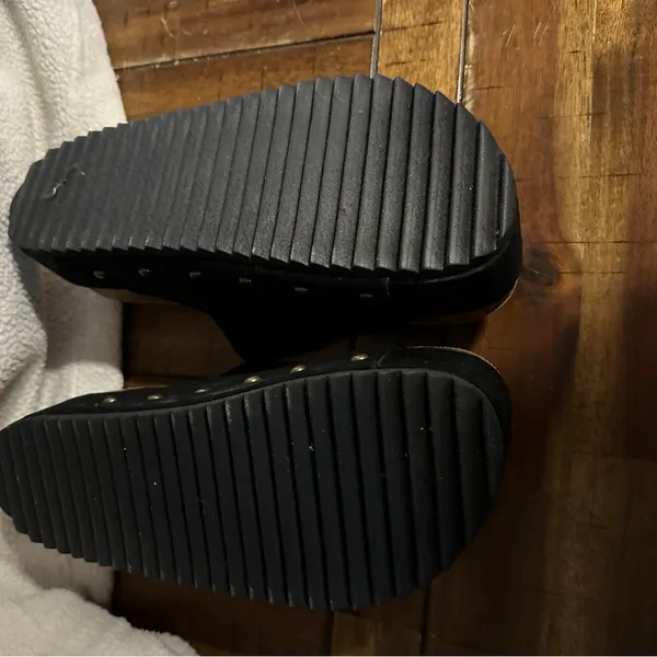 JustFab Black Platform Shoes with Buckle Straps - Image 3