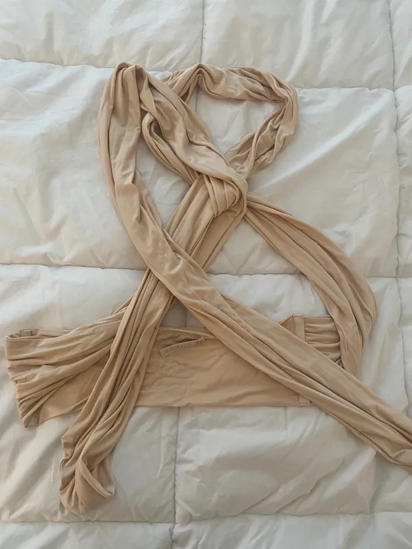 Colorful Natalie Wrap Top Tan - Image 3
