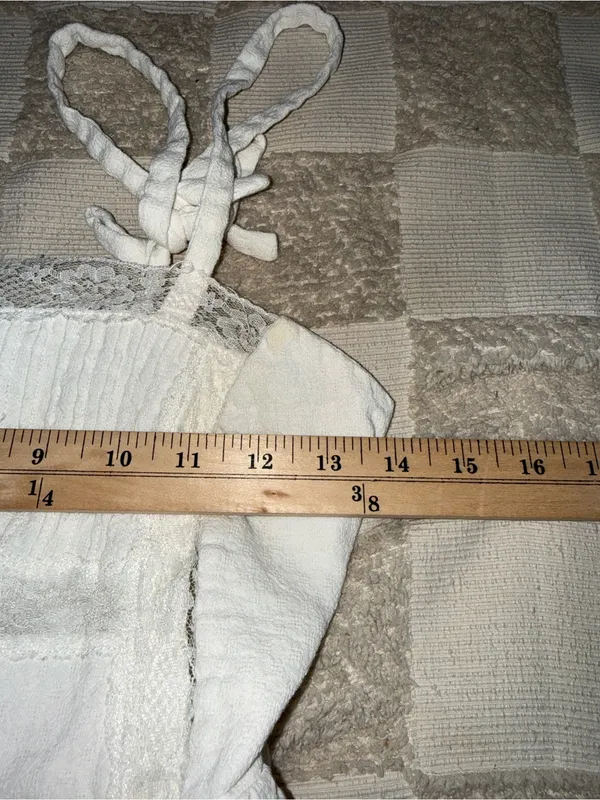Storia white Linen Blend Mini Babydoll Dress size S - Image 4