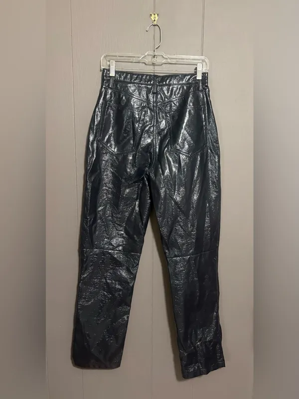 ABERCROMBIE & FITCH The ‘90s Straight Ultra High Rise Faux Patent Leather Pants - Image 2