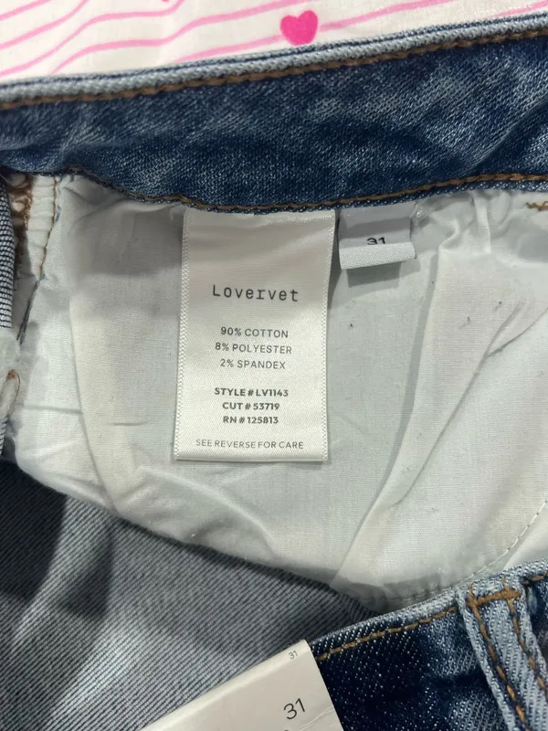 Lovervet High Rise, Medium Wash, distressed Dad Jeans - Image 6