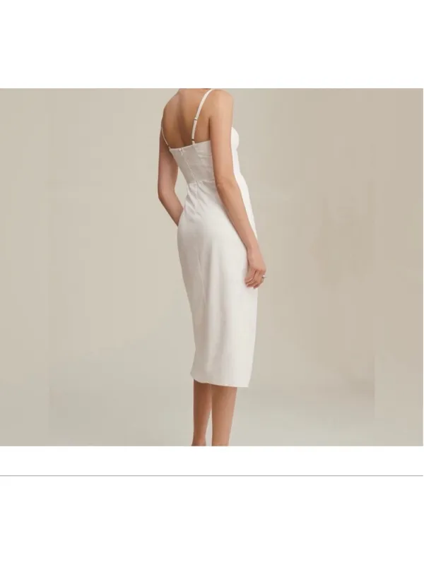 Reformation Alfred Bodice White Bridal Dress- Size 10 - Image 2